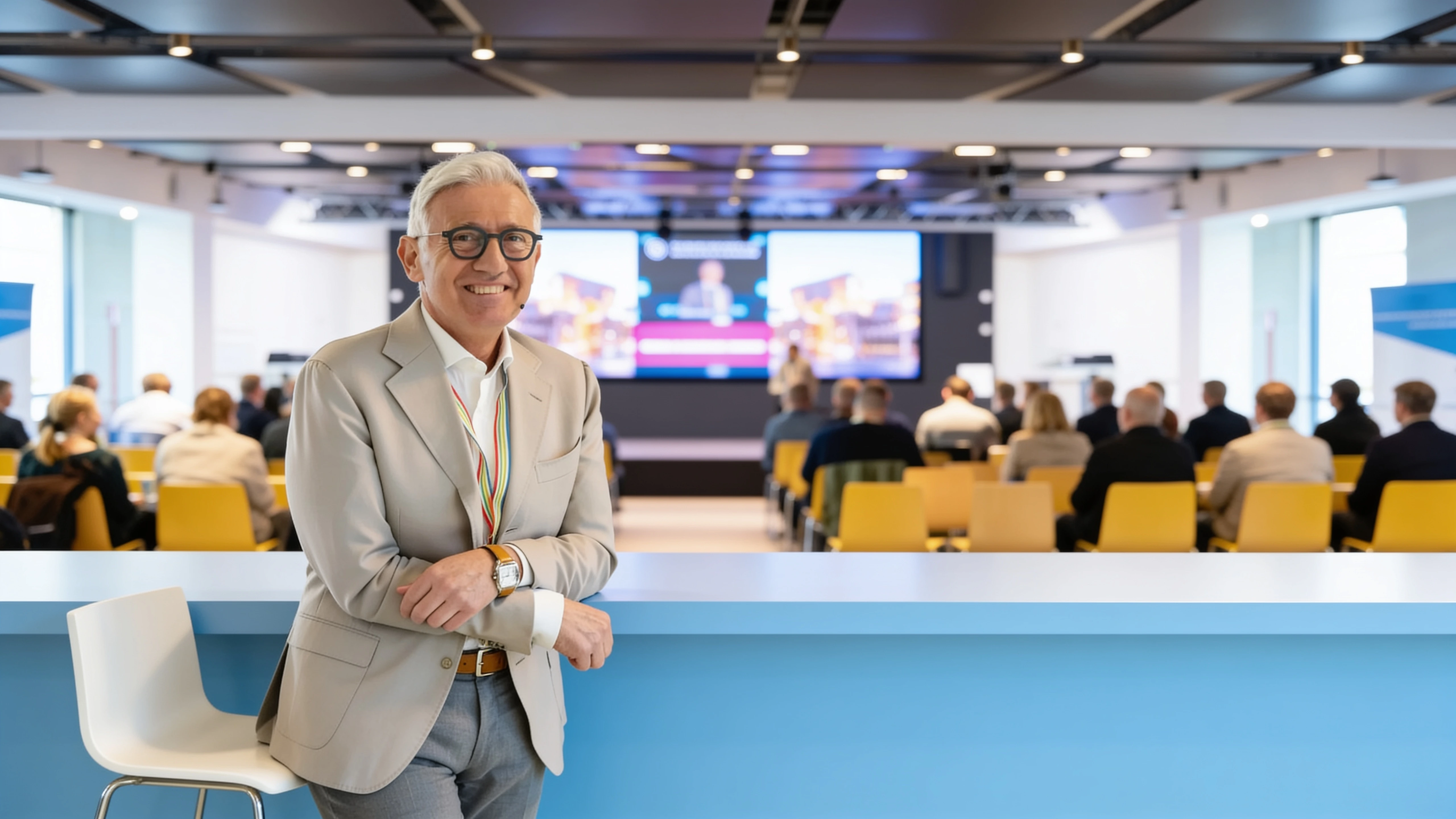 Fausto Turco durante uno speech su AI e digital transformation